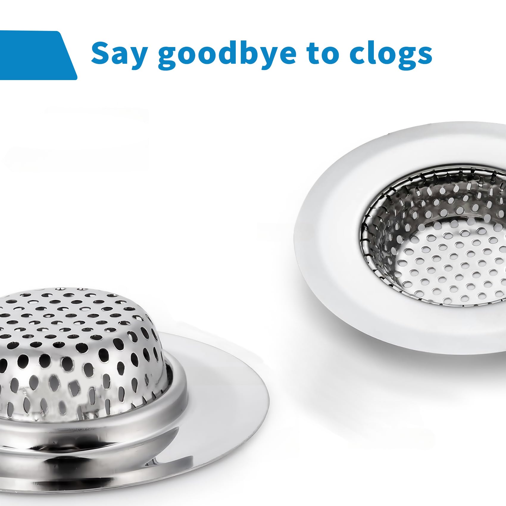 2 Pack Bathtub Drain Strainer, 2.75'' Top / 1.75'' Basket Stainless Steel Drain Hair Catcher, Perfect For Bathroom Sink Bathtub