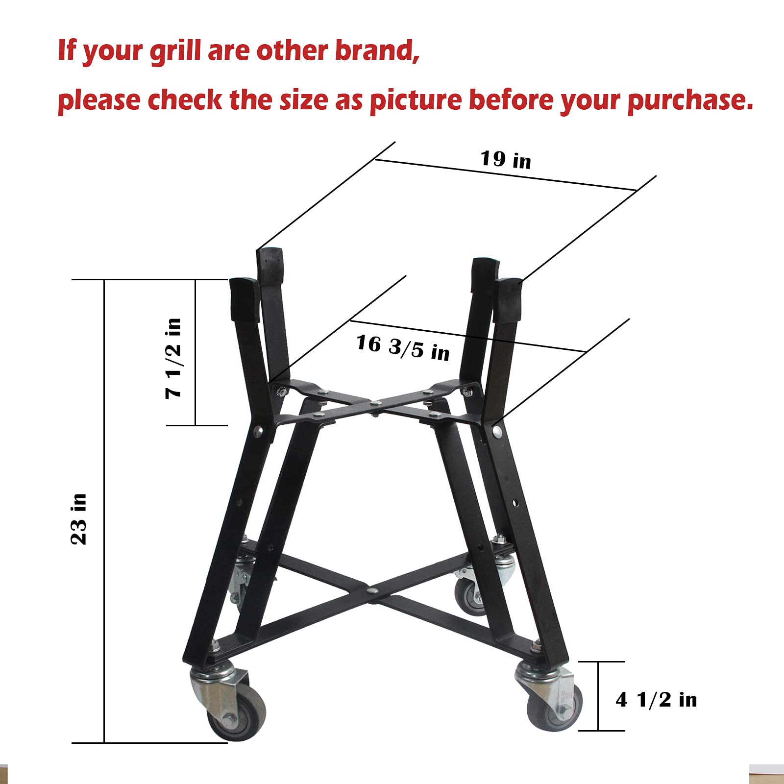 Dracarys Rolling Cart For Big Green Egg Accessories Rolling Nest With Heavy Duty Locking Caster Wheels Powder Coated Steel Rolli