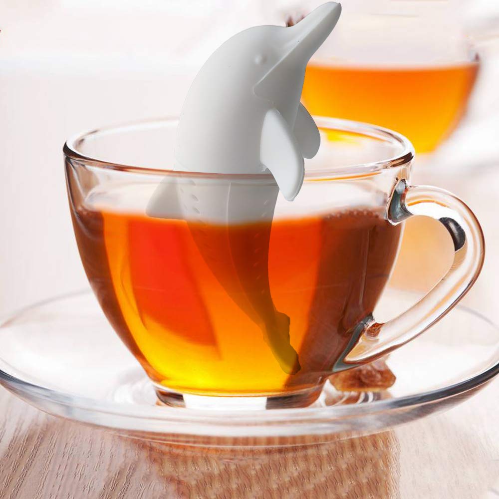 Ceresa Inc Dolphin Tea Infuser - Cute Silicone Loose Leaf Tea Strainer 4-Pack for Enjoyable Tea Times