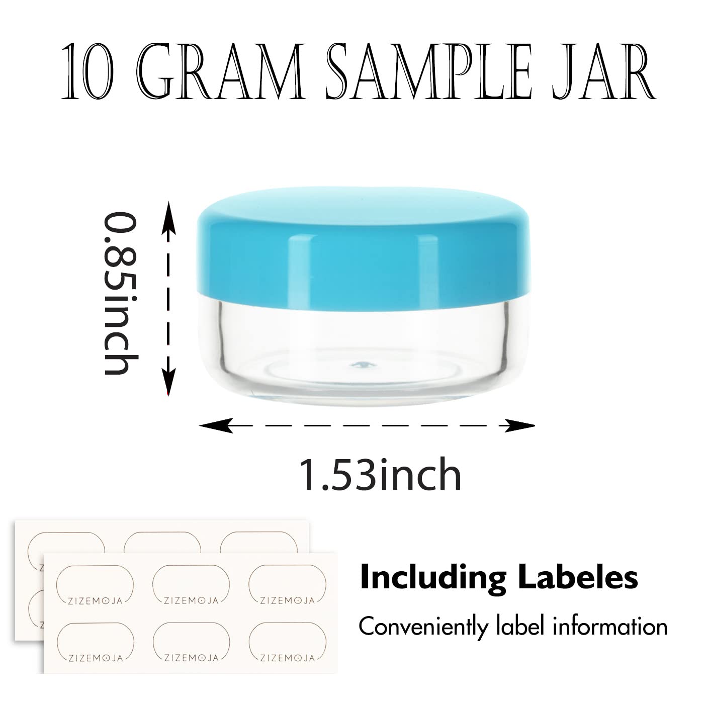 10 Gram Containers With Lids, Tiny Sample Containers, Cosmetic Sample Jars, Bpa Free Lip Balm Containers For Makeup, Lotion, Eye