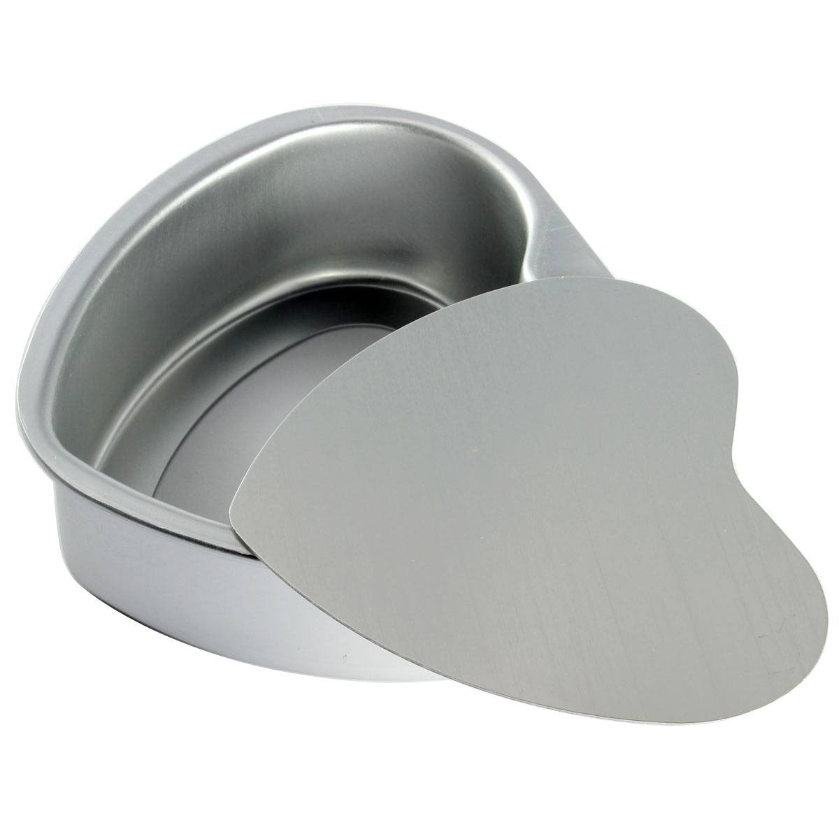 Lepohome 2 Pcs Aluminum Heart Shaped Cake Pan Set Diy Baking Mold Tool With Removable Bottom - 6 Inch & 8 Inch