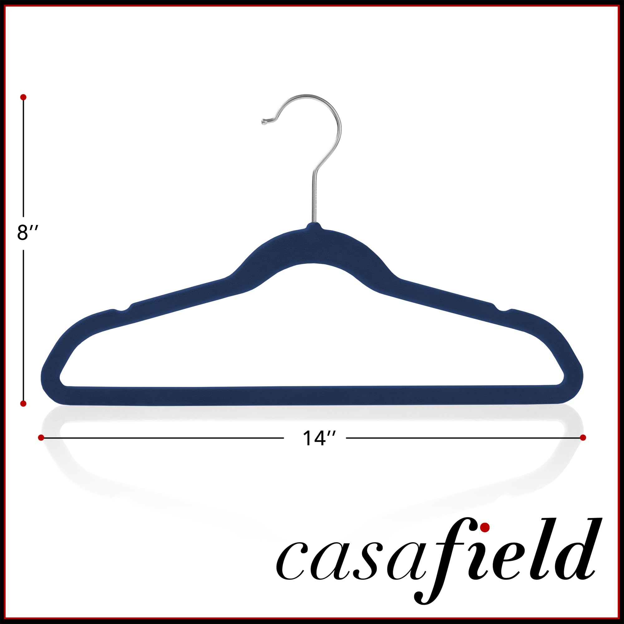 Casafield 50 Velvet Kid 's Hangers - 14 '' Size for Children 's Clothes - Royal Blue