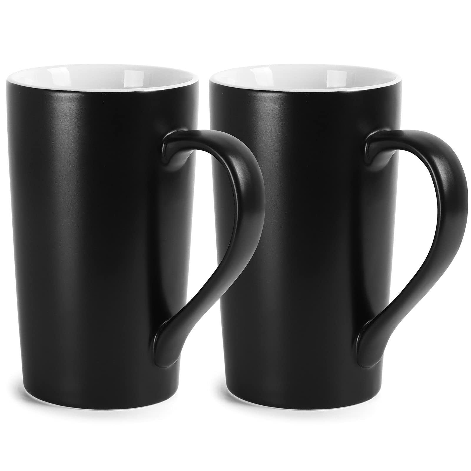 20 Oz Large Coffee Mugs, Harebe Smooth Ceramic Couple Cup For Office And Home, Men, Dad, Big Capacity With Handle Cups, Set Of 2