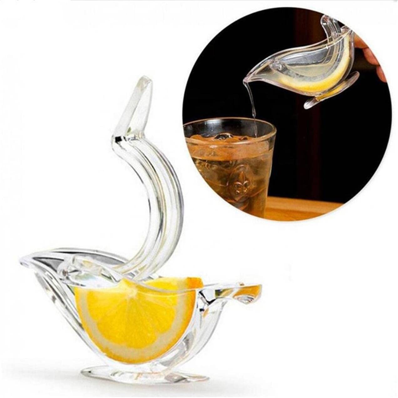 New Acrylic Manual Lemon Slice Squeezer, Portable Transparent Fruit Juicer, Elegance Bird Shape, Hand Juicer For Orange Lemon Li