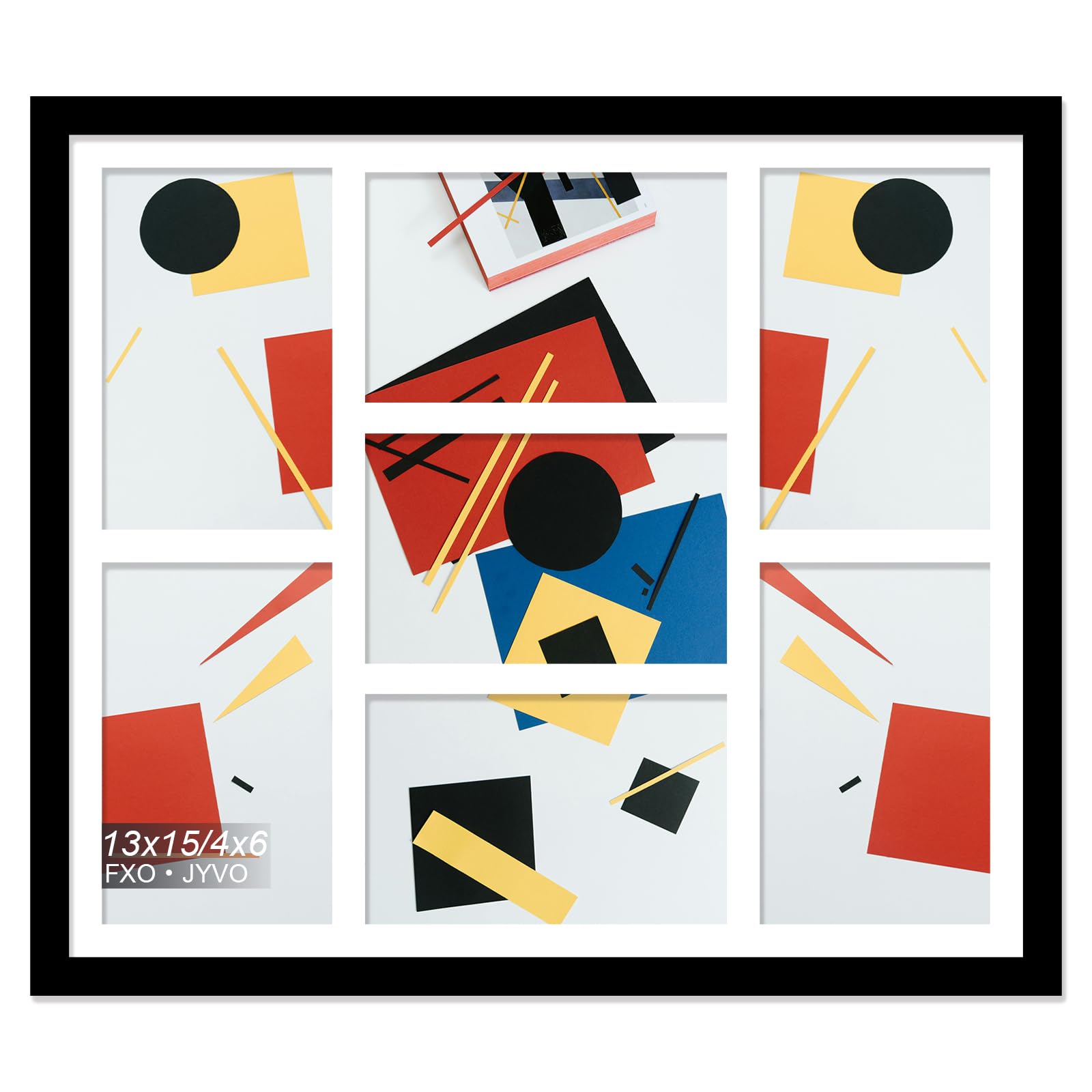 Fxojyvo 4x6 Picture Frame Collage, Display 7 4x6 Picture Collage or 13x15 Photo Only Without Mat, Light Weight and High Transpar