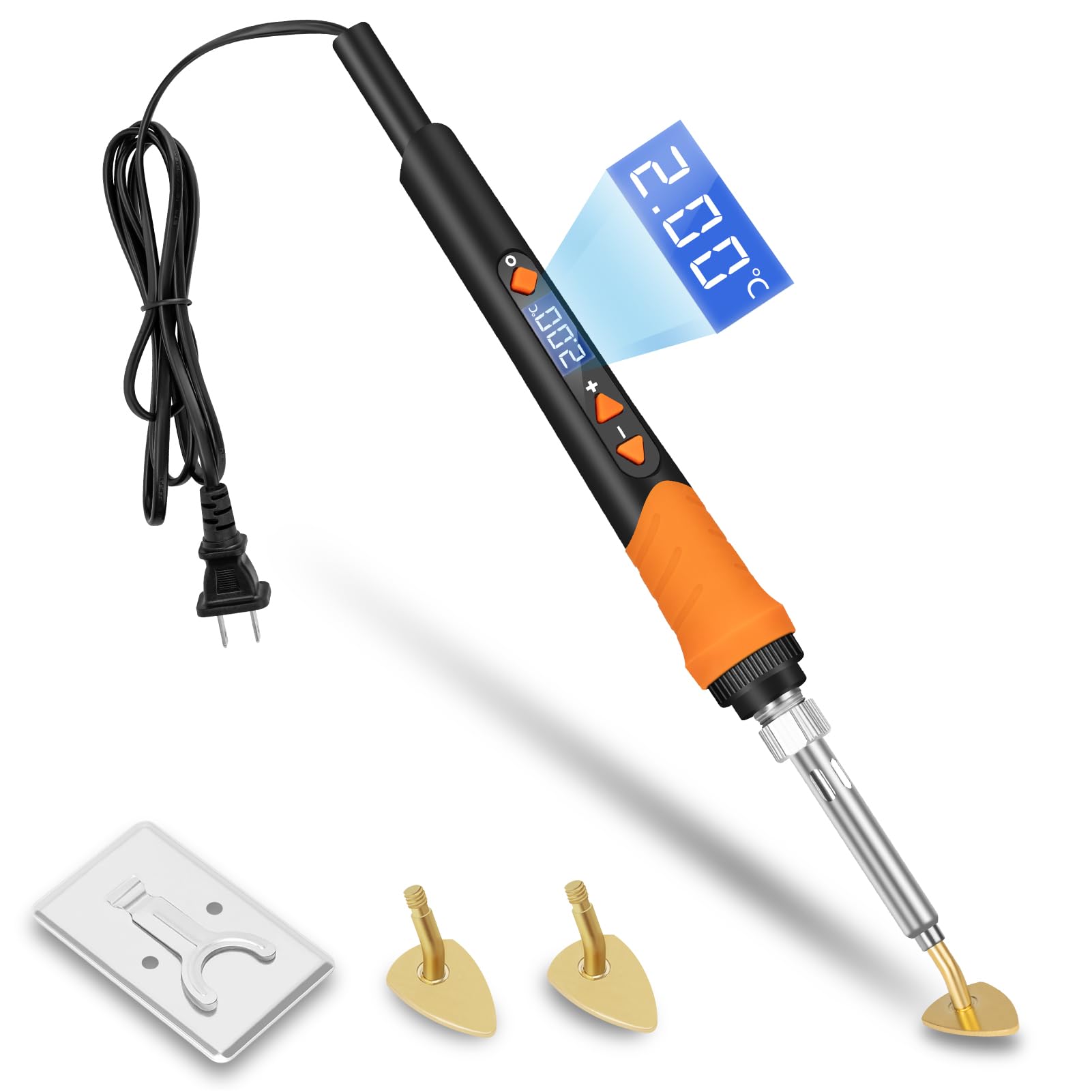 K KERNOWO Mini Iron for Crafts, 100W Small Tiny Iron for Crafts, Digital Display Adjustable Temperature Mini Patch Clothes Shoes