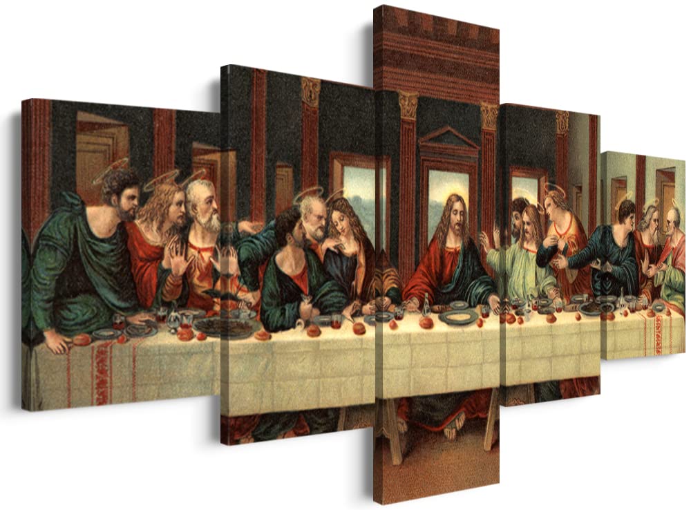 Youhong 5 Piece Last Supper Wall Decor Leonardo Da Vinci Wall Decor Religious Wall Decor Jesus Pictures For Wall Christian Wall