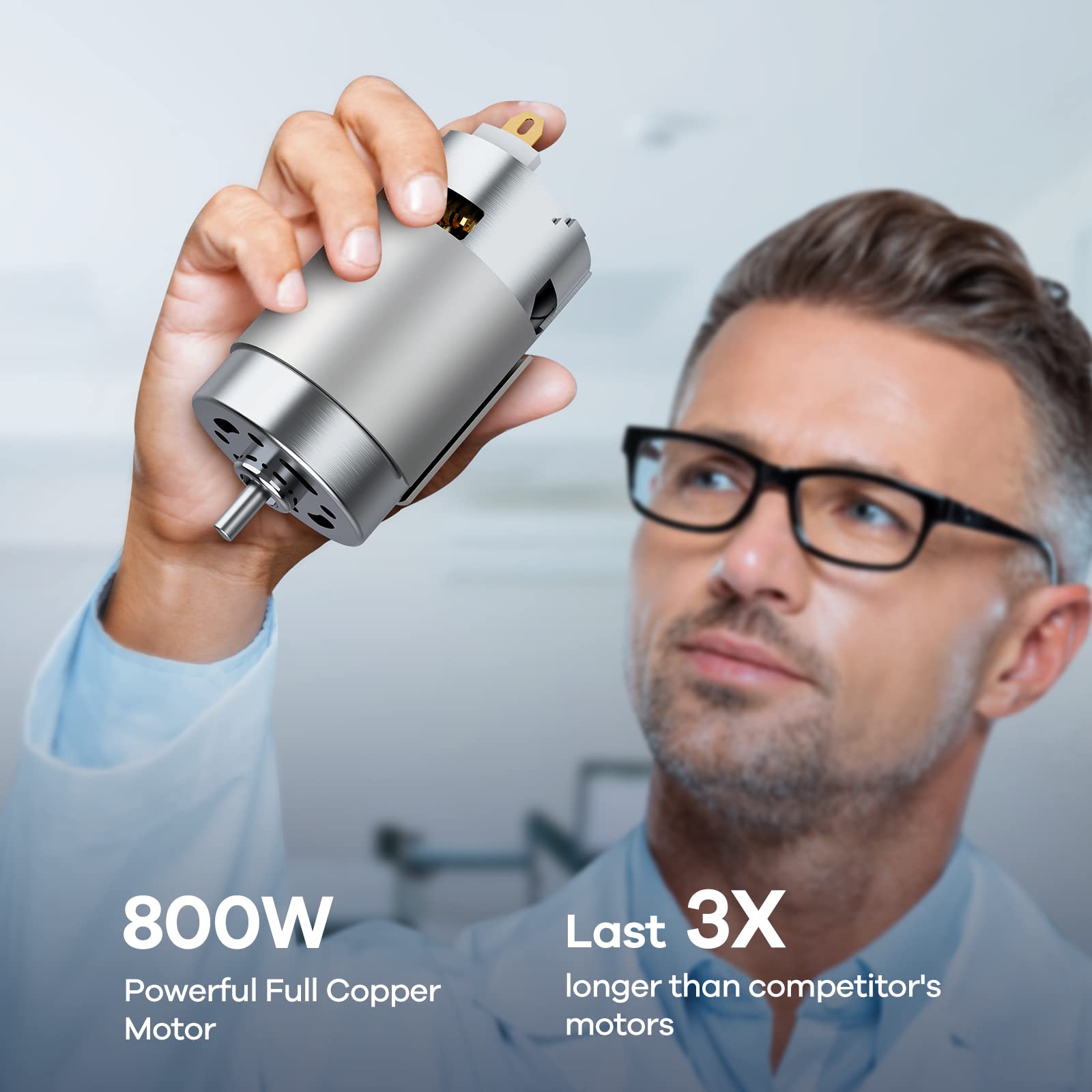 Ganiza Immersion Blender 8 In 1 Hand Blender 800W Heavy Duty Motor, 15 Speed And Turbo Mode Handheld Blender Stainless Steel Sit