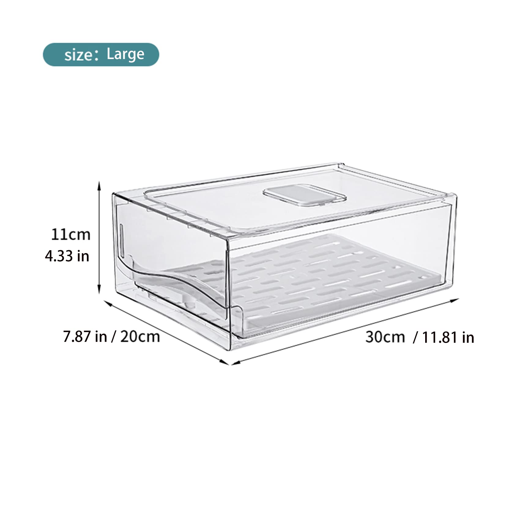 Diskary Fridge Organizer, Stackable Refrigerator Organizer Bins, Reusable Food Storage Containers, Fridge Drawer Organizer In Ho
