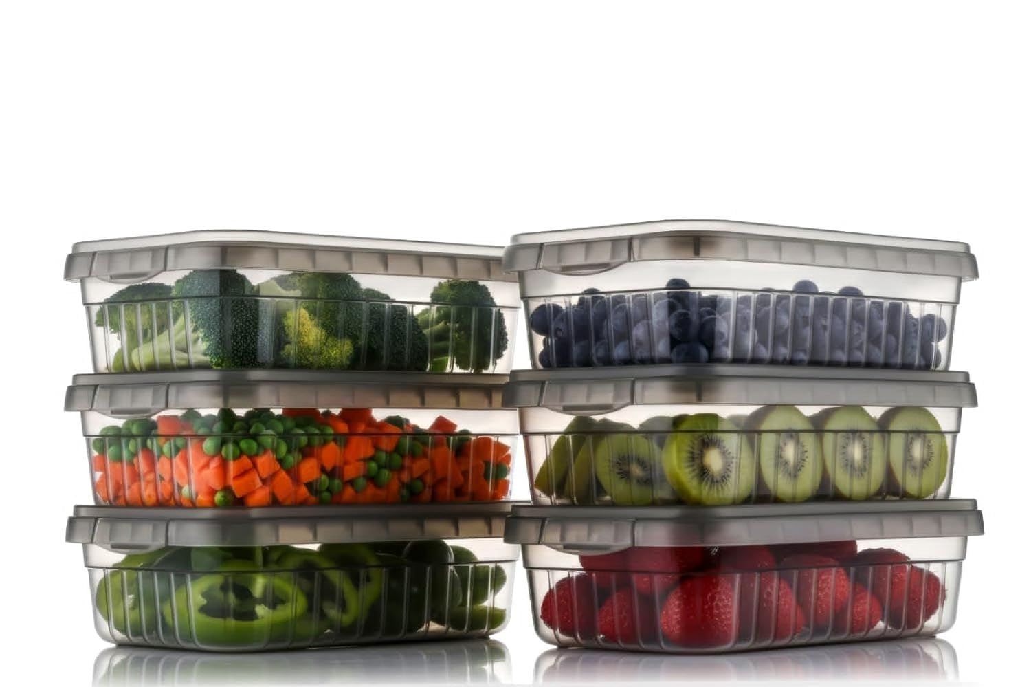 Homewiz Fridge Storage Containers 2000Ml X6 | Air Tight Storage Container Set | Fridge Organiser Storage Boxes |Food Grade BpaF