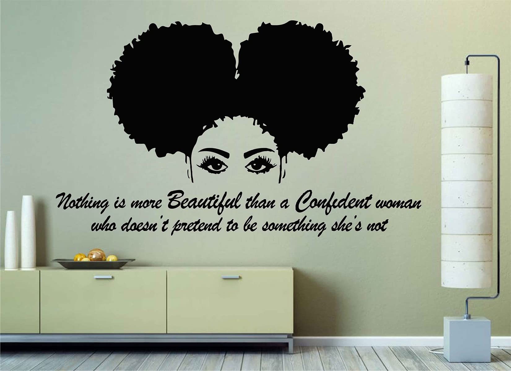 African Woman Wall Art Decal Beautiful Afro Black Girl Vinyl Wall Stickers Living Room Woman Bedroom Murals Home Decor Ll2473 (L