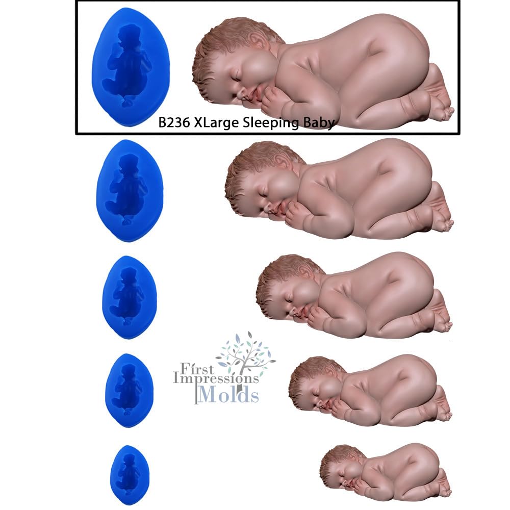 Sleeping Baby 5 X Large Silicone Mold B236 By First Impressions Molds