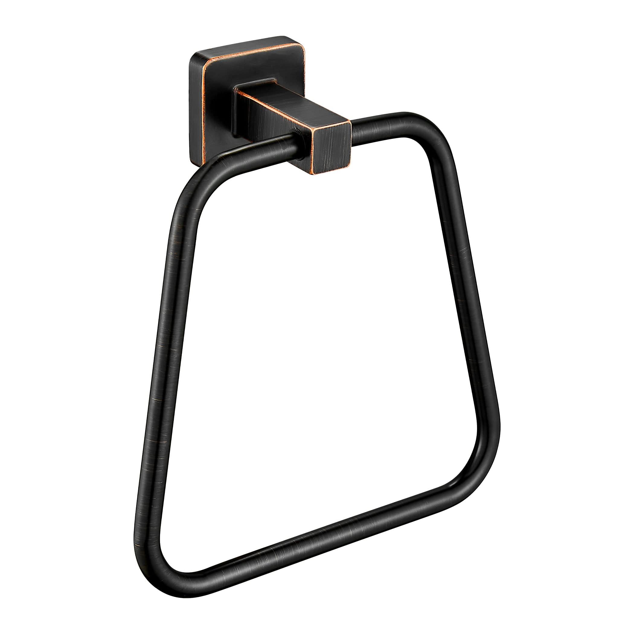 WOLIBEER Bronze Hand Towel Holder,Oil Rubbed Towel Ring Wall Mount,Bathroom Towel Hanger Rack ORB Farmhouse Rustic Stainless Ste