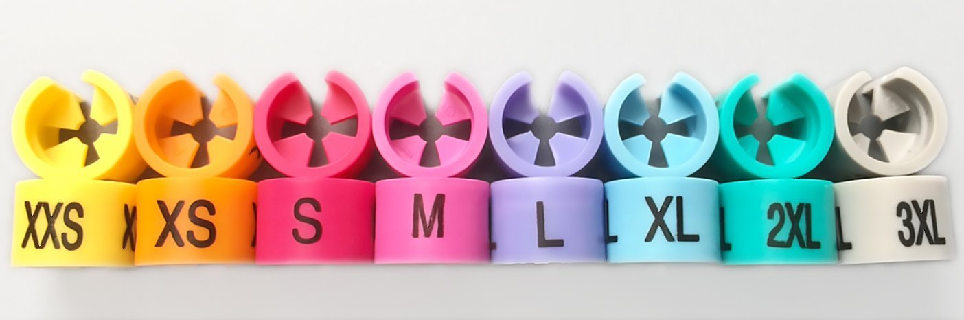 800 Pcs Discount Sizing Colored Hanger Sizer Garment Markers (Sizes: Xxs-3Xl) Color Coded Size Clips - 100 Pieces Per Size