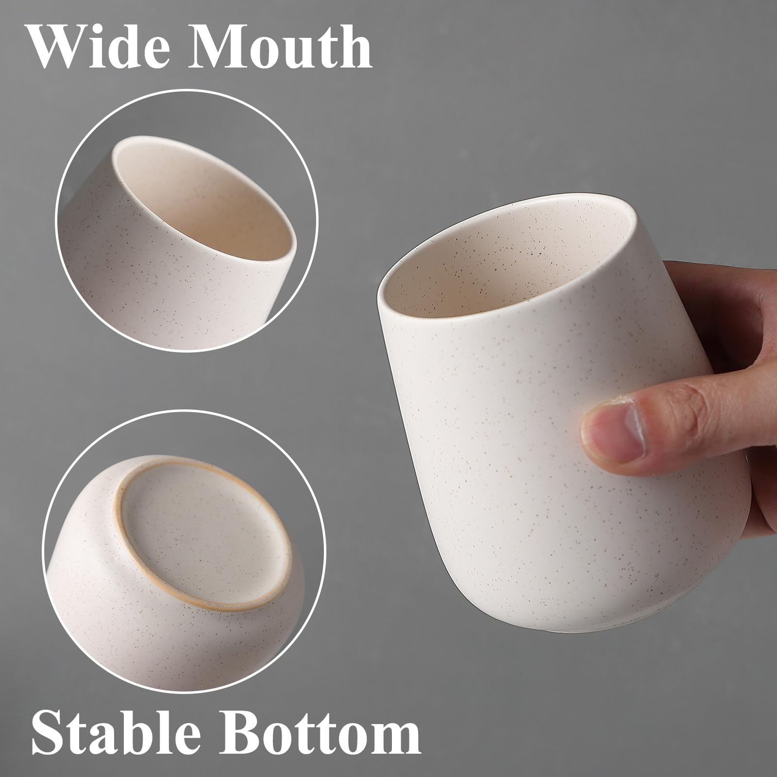 Beige Toothbrush Holder For Bathroom - 2Pcs Ceramic Tooth Brushing Holders Set, Toothbrush Cup & Toothpaste Organizer For Bathro