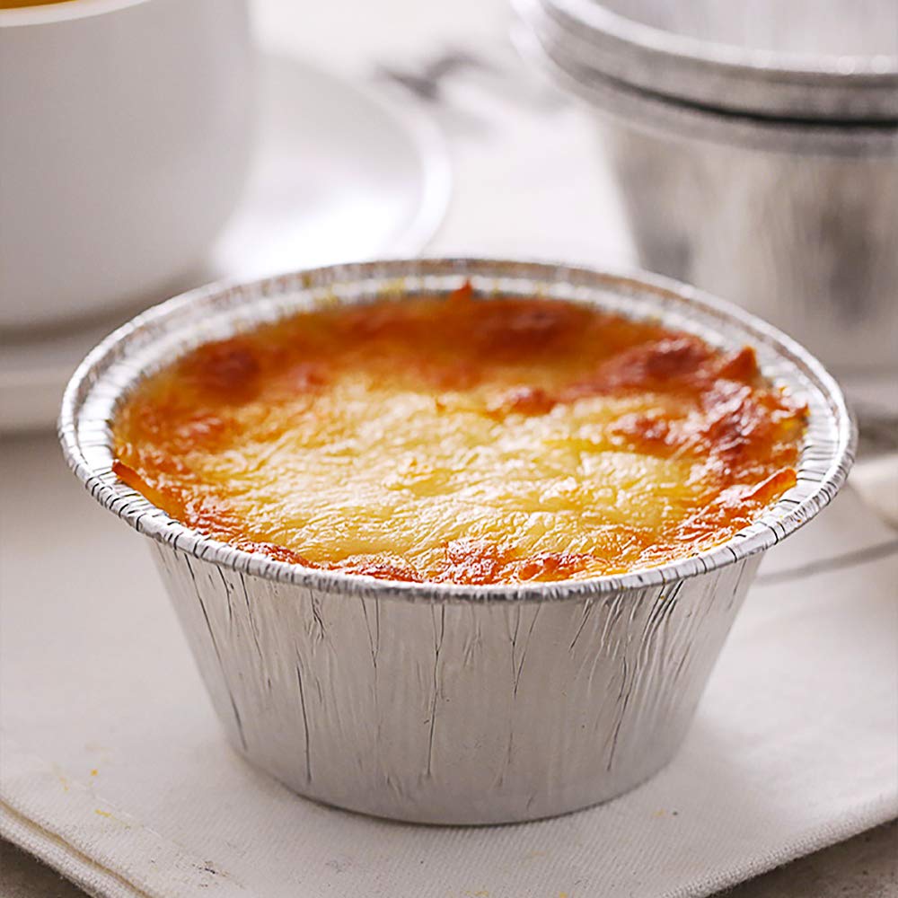 Kingrol 300 Pack Aluminum Foil Ramekins, 4 Oz Disposable Baking Cups For Tart, Cupcake, Souffle, Appetizer