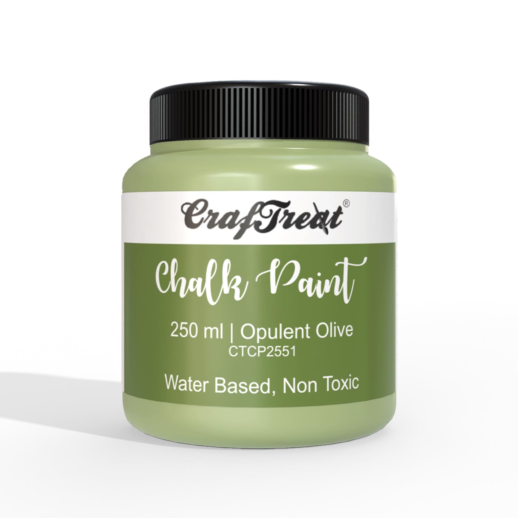 Craftreat Opulent Olive - Chalk Paint For Wood Furniture, Wall, Canvas, Home Decor, Glass, Diy Craft - Matte Acrylic Multi Surfa
