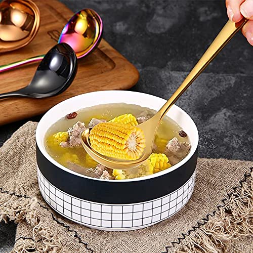 Mbbitl 2-Pack Gold Soup Ladle 304 Stainless Steel Spoon Kitchen Serving Sauce Server