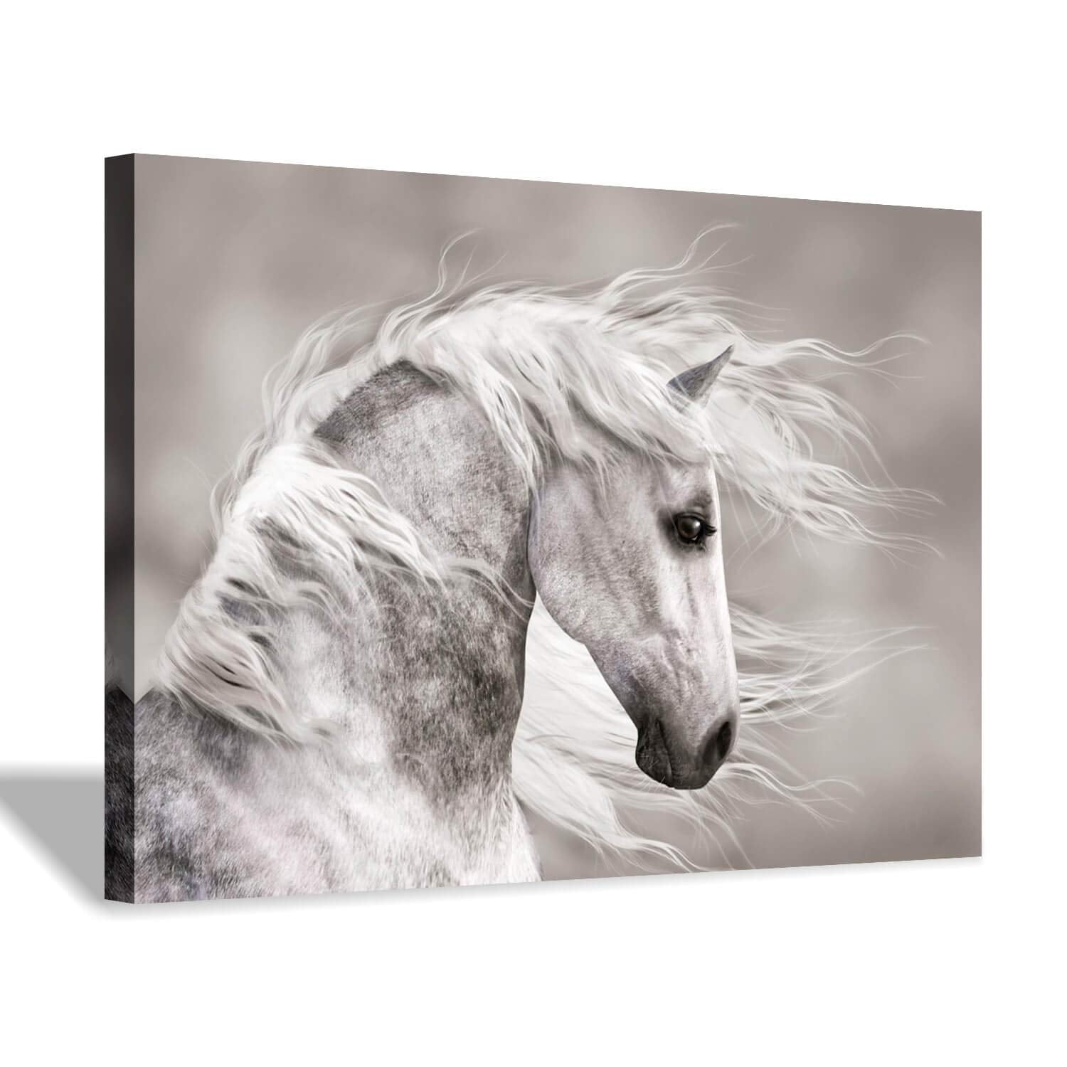 Animals Artwork Wildlife Picture Painting: Horse Head Graphic Art Print Wall Art For Wall Decor (45    X 30    X 1 Panel)