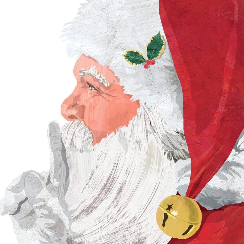 Paperproducts Design Yuletide Santa, White Beverage Napkin, Patti Gay/Two Can Art