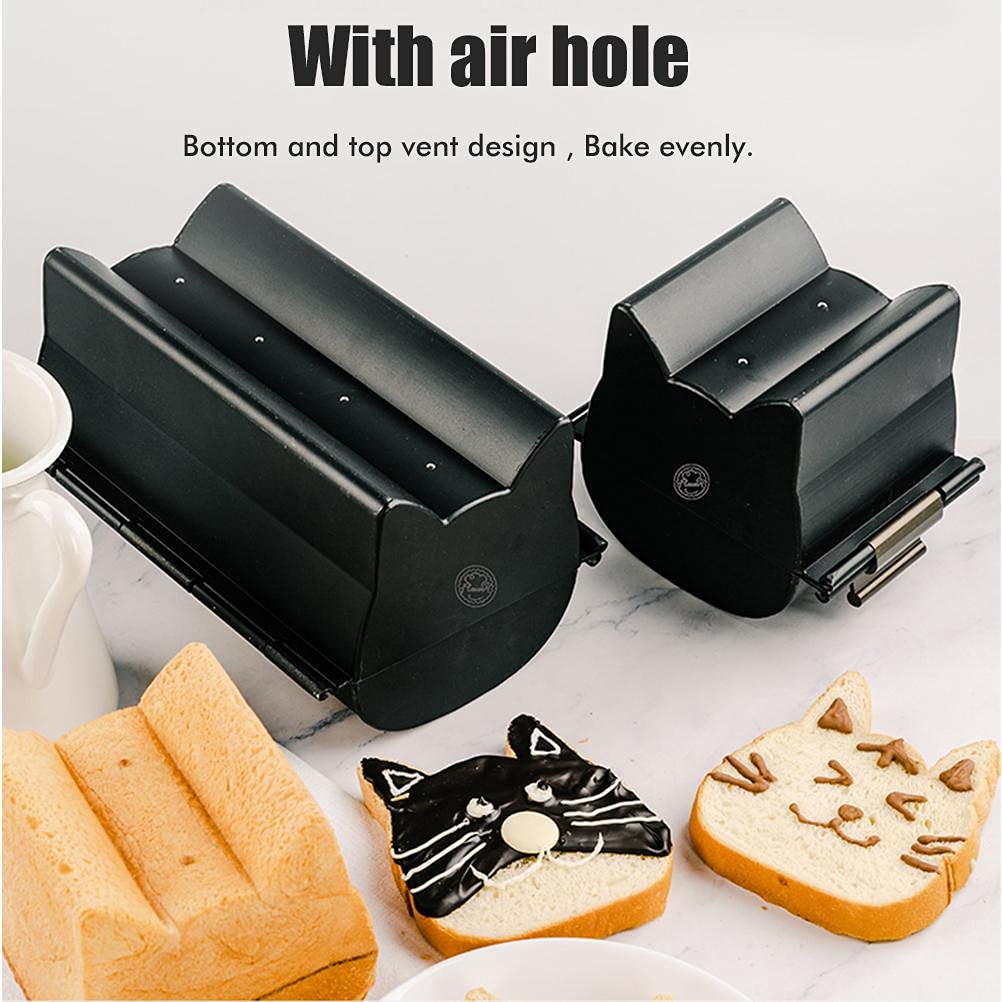 Aqur2020 Toast, Cute Cat Shaped Bread Non Stick Loaf Pan Baking Tools Accessories Cookie Cutters Dishwasher (Small)