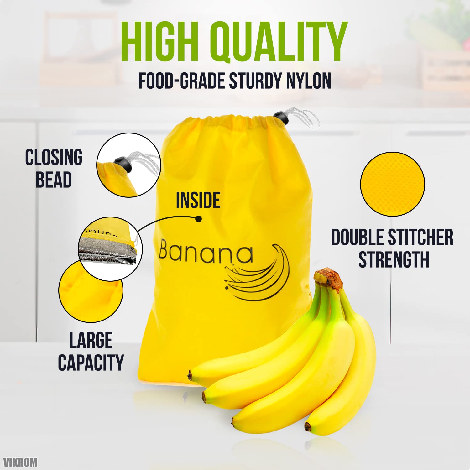 Banana And Fruit Holder Yellow Bag - Yellow Herb Saver For Refrigerator Organizer Vegetable Storage Bags Fresh Herb Storage Bags