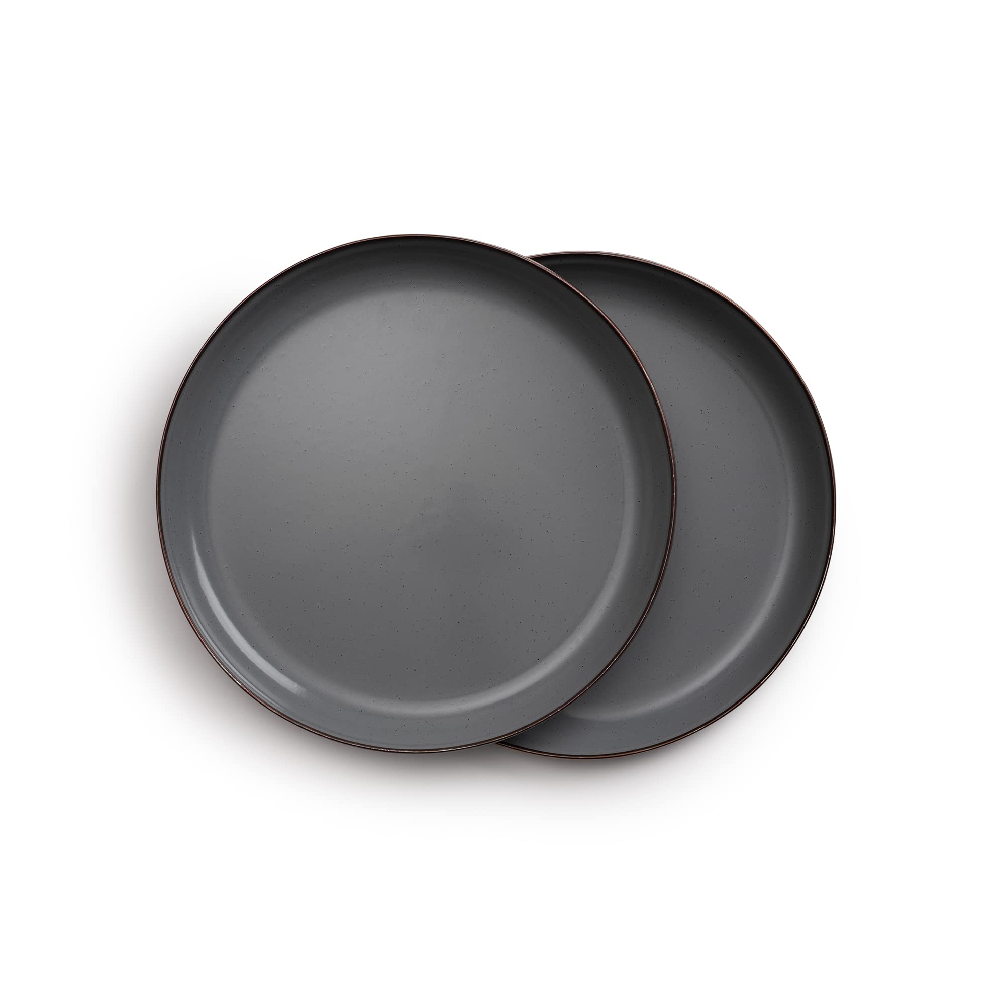 Barebones 8 Inch Salad Plate - Set Of 2 Salad Plates - Enamelware Plates - Durable Kitchen Or Camping Plate (Slate Gray)