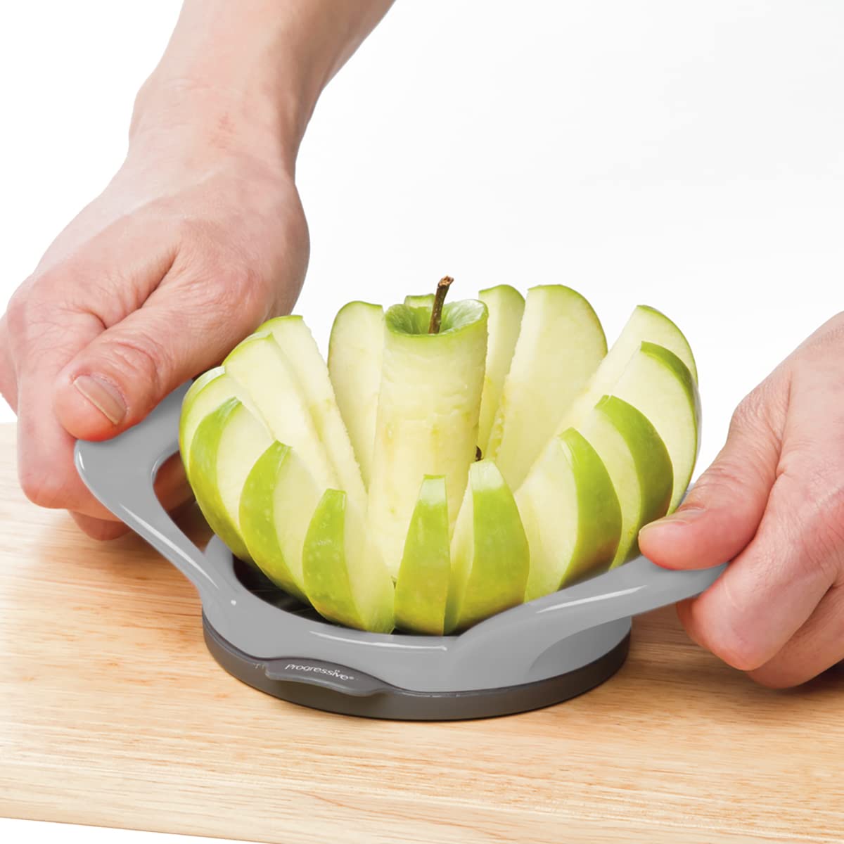 Prepworks By Progressive Dishwasher Safe 16-Slice Thin Apple Slicer And Corer With Attached Safety Cover