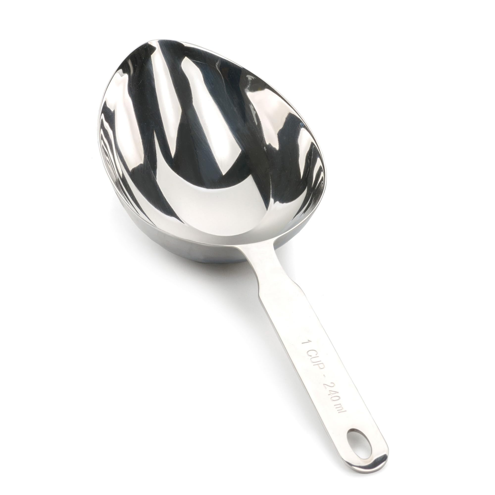 Rsvp International Endurance Stainless Steel Measuring Scoop Collection, Oval, 1-Cup