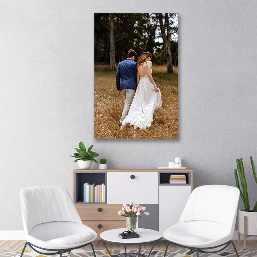 H5Print Custom Canvas Prints Personalized Wall Art With Your Wedding Photos/Pictures Digitally Printed - 36X24Inches