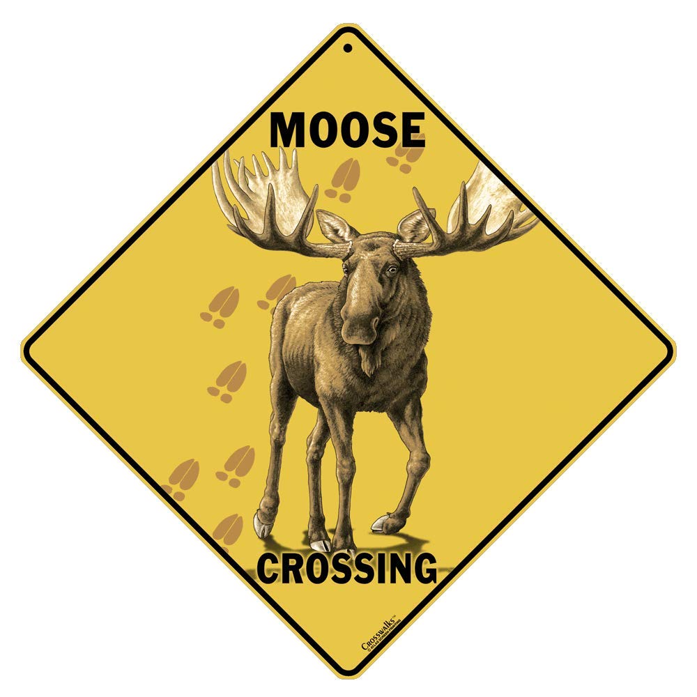 CROSSWALKS Moose Crossing 12 X 12 Aluminum Sign (X281)