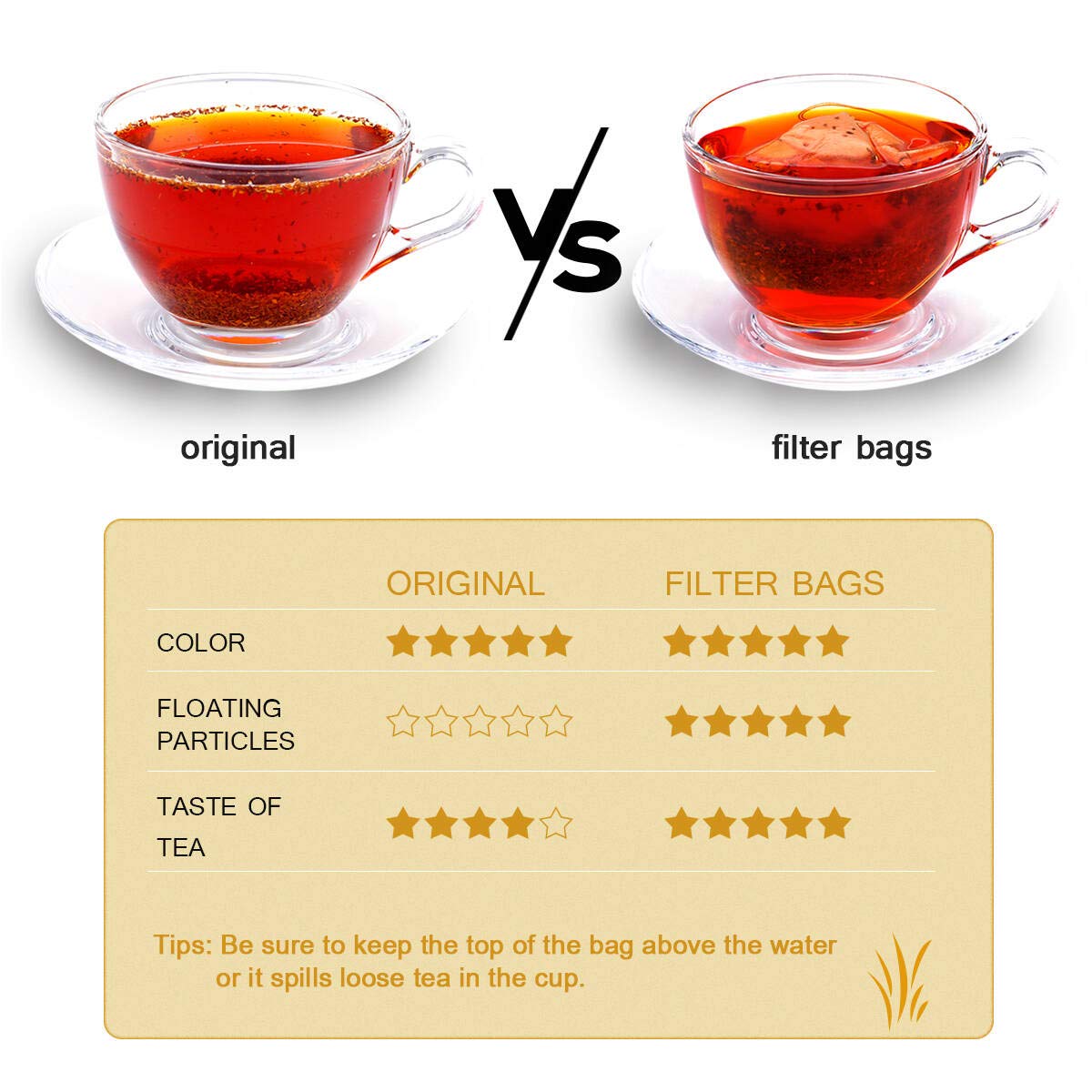 Angooni 300Pcs Disposable Tea Filter Bags With Drawstring | 100% Natural & Safe Loose Leaf Tea Empty Tea Bags, 1-Cup Capacity