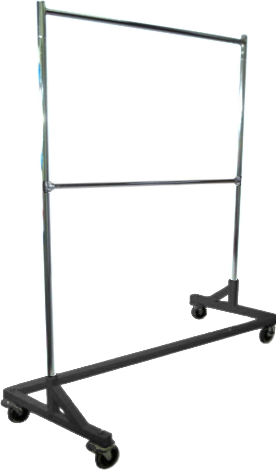 Only Hangers Gr600-Eh Deluxe Commercial Grade Rolling Z Garment Rack, 400Lb Capacity, 63'' Length With Add-On Extra Double Rail,