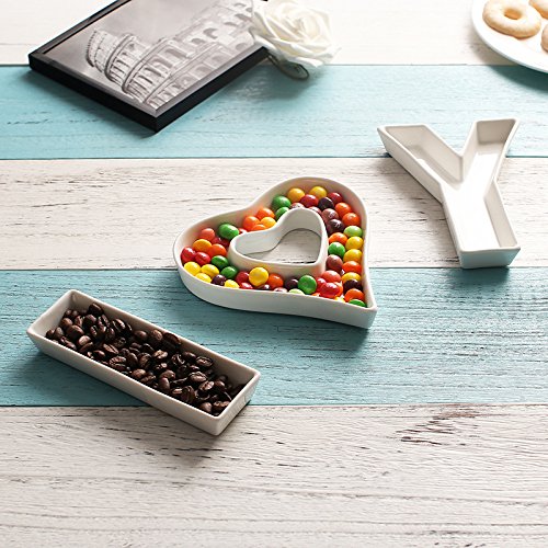 Coffeezone Ceramic Small Candy Plates & Nuts Dishes For Party Decoration (Letter I)