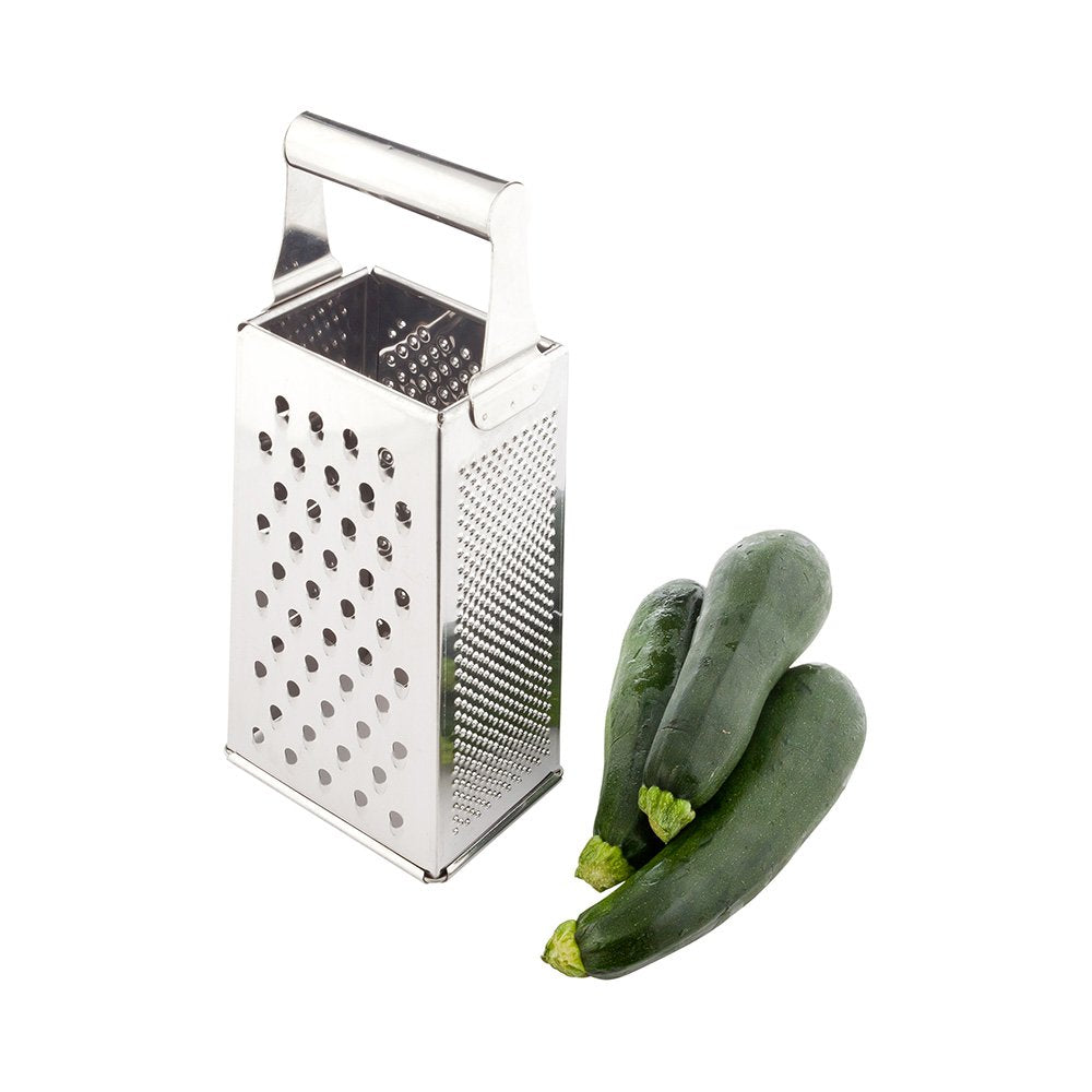 Restaurantware Met Lux Cheese Grater 1 Heavy-Duty Box Grater - With 4 Sides Built-In Handle Stainless Steel Food Grater For Vege