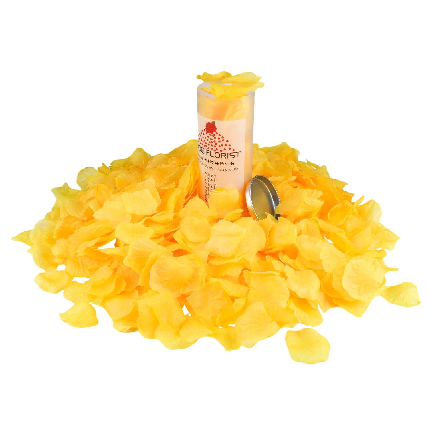 CODE FLORIST 1100 PCS Orange Yellow Silk Flower Rose Petals for Fall Wedding Decorations (Separated,Scented)