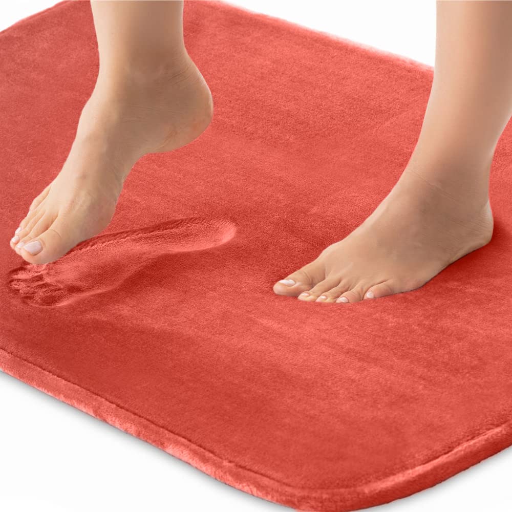 Gorilla Grip Thick Memory Foam Bath Rugs, Soft Absorbent Velvet Bathroom Mats, Durable Dots On Underside, Machine Washable Bathm