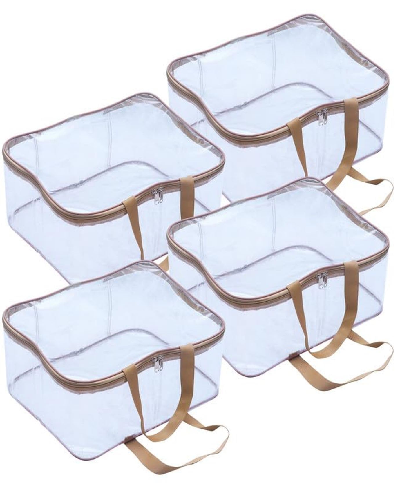 Damons Nylon 30 L Pvc Transparent Clothes Storage Bag For Saree Covers,Clothes, Lehenga, Blankets, Bedsheets, Toys, Docs|Wardrob