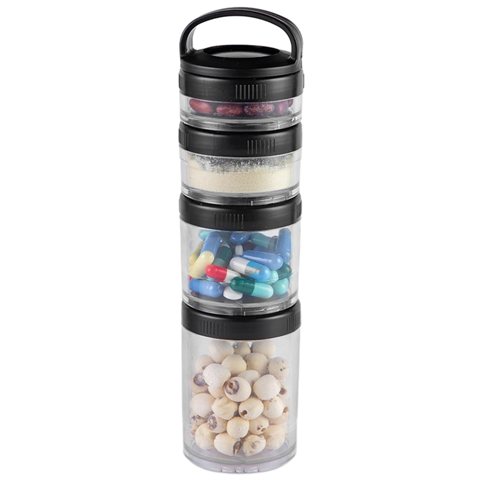 1pc Travel Stackable Snack Containers,4 Scale Jar: 40cc, 60cc, 100cc, 150cc