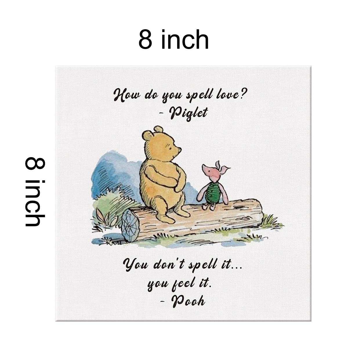 Classic Winnie The Pooh Wall Art Decor How Do You Spell Love Quote Canvas Painting Pictures Framed Print Sign Artwork Ready To H