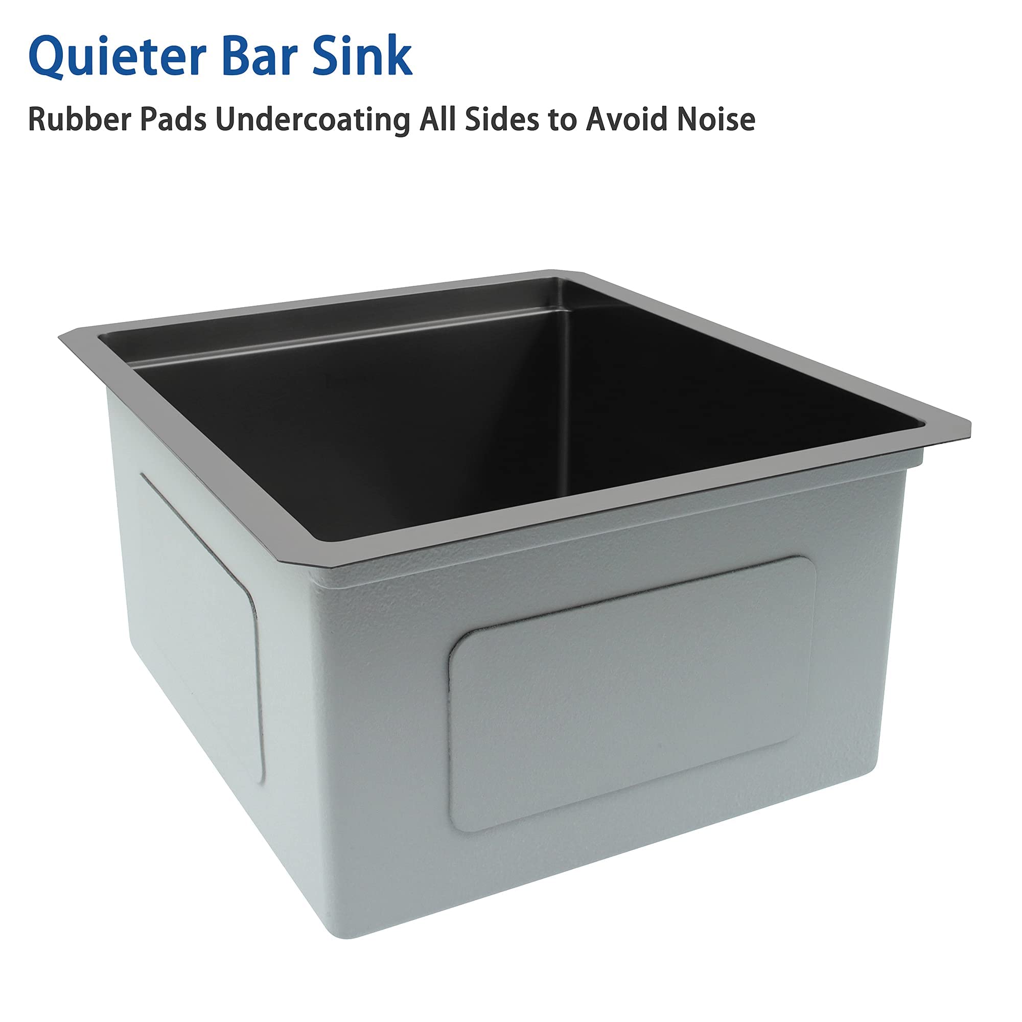 Lonsince Bar Sink Undermount,Black Bar Sink,17 X 19 Inch Small Rv Sink,Bar & Prep Sink,Stainless Steel Bar Sink
