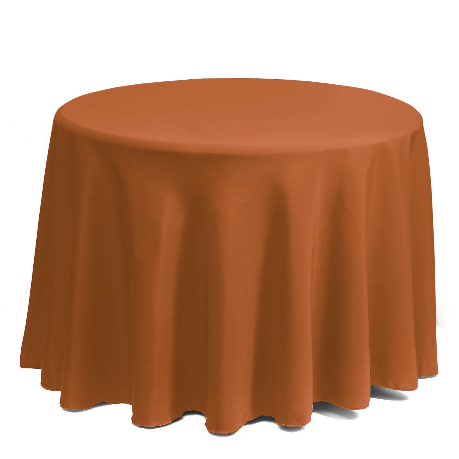 Gee Di Moda Round Tablecloth - 90 Inch Orange Round Table Cloth For 30 To 60 Inch Round Tables - Heavy Duty Washable Fabric - Fo
