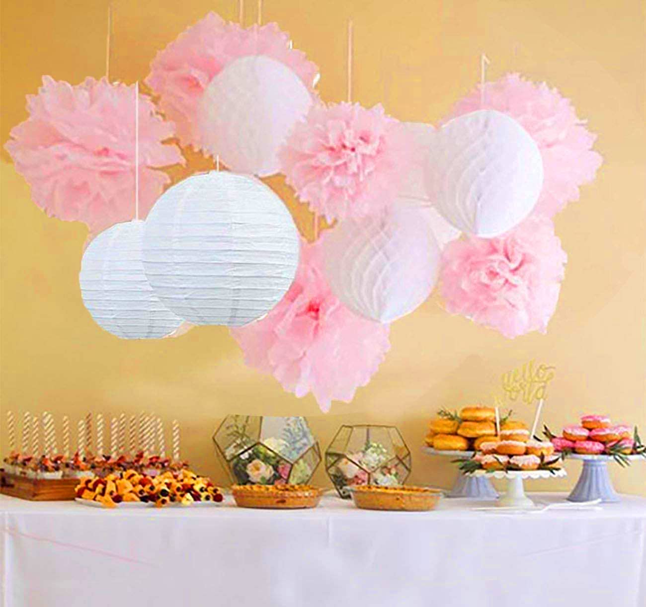Baby Shower Decorations/Valentines Day Decor Pink Barbie Theme Birthday Party Decorations/Wedding Pink Graduation Party Decorati