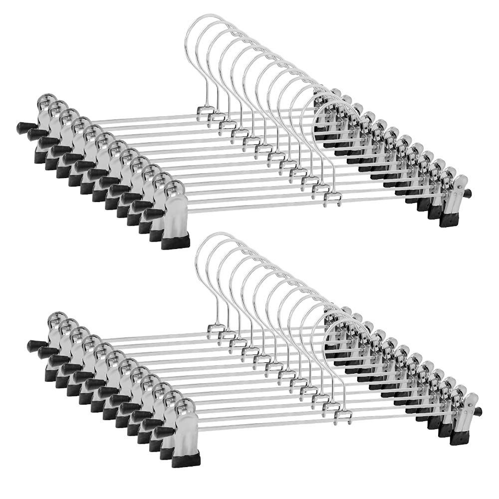 Goodtou Pants Hangers, 30Pack Skirt Hangers With Clips Metal Pant Hangers For Pants Hangers With Clips Trouser Hangers