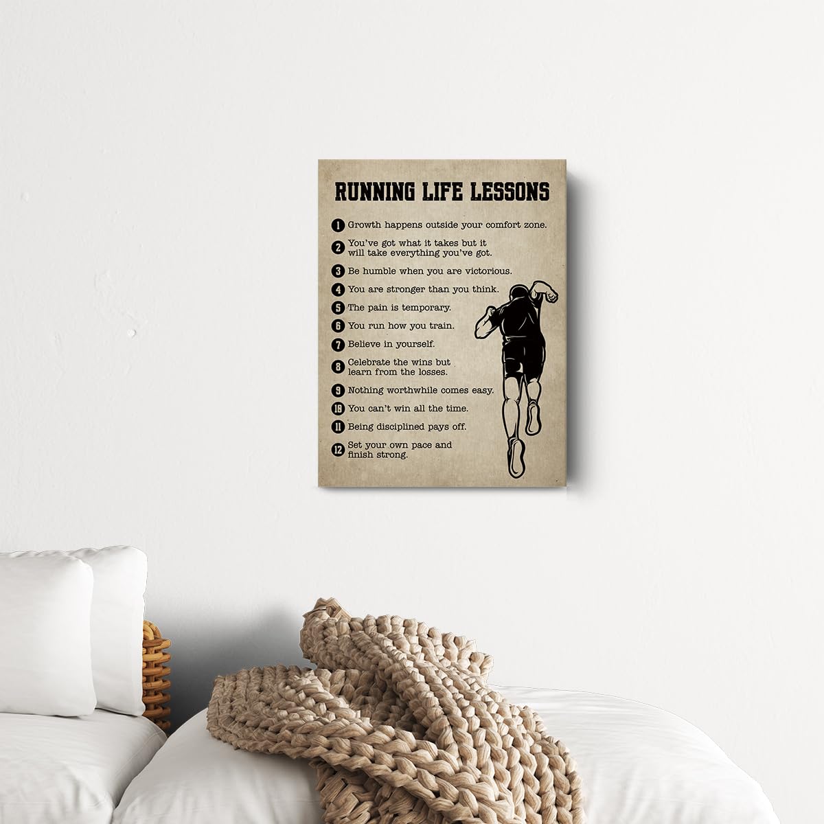 Running Gifts Inspirational Wall Decor Canvas Wall Art Artwork Runner Framed Art Paintings Running Posters For Marathon Runner A