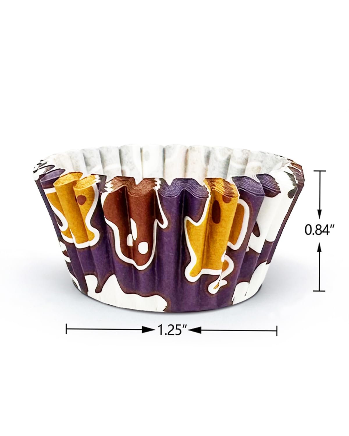 Qiqee Halloween Cupcake Liners Mini Muffin Liners For Halloween 300-Count 6 Original Design No Smell, Food Grade Baking Cups Pap