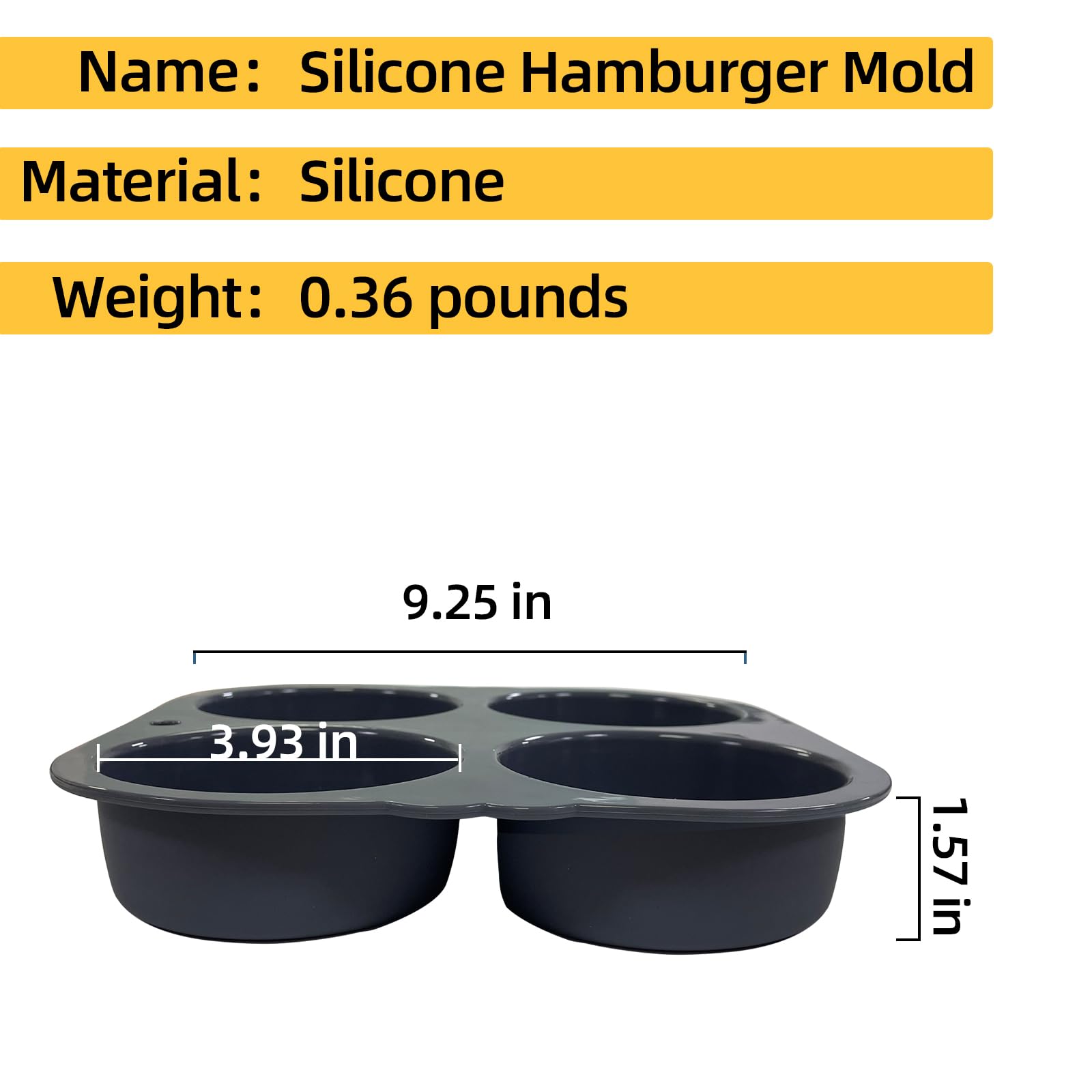 Atrccs Silicone Hamburger Bun Mold 4 Cavity Loaf Pan Non Stick Baking Pannon-Stick Pan Easy To Release Household Silicone Food B