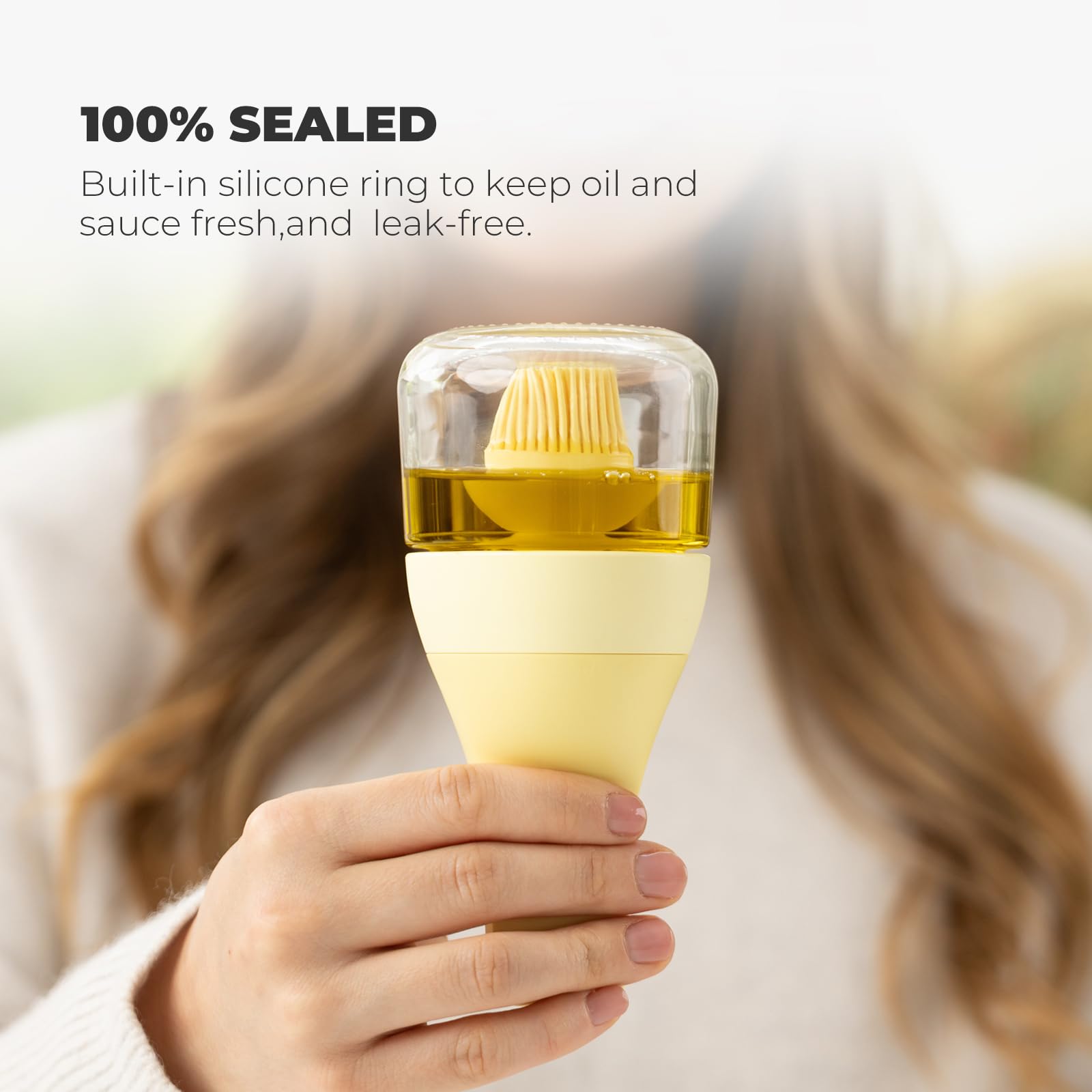 Zuutii Oil Dispenser With Silicone Brush For Cooking,Glass Oil Bottle With Heat Resistant Basting Brushes For Baking, Food Brush