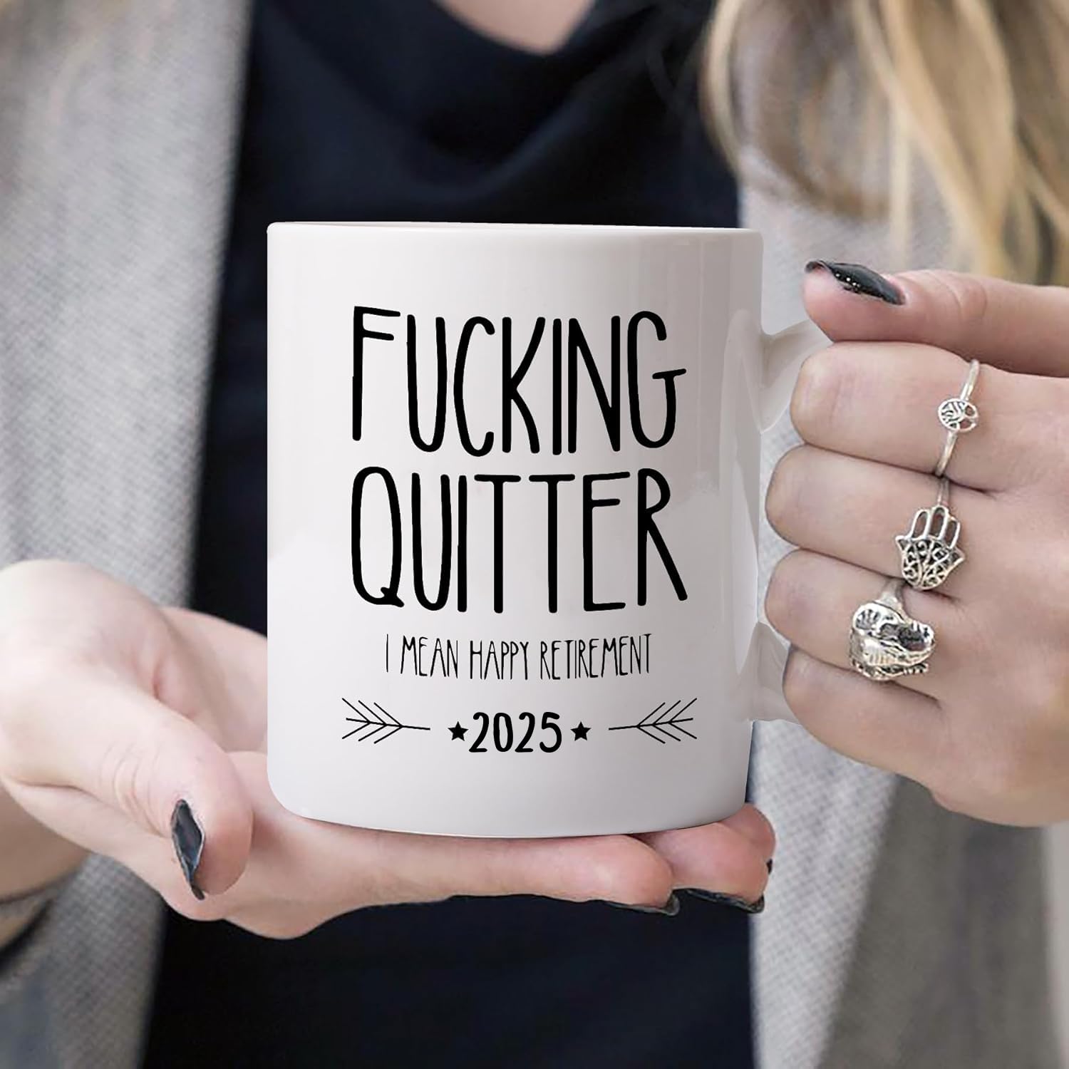Funny Retirement Gifts for Men Women-Quitter I Mean Happy Retirement Coffee Mugs 2023  Unique Retired Mugs Gift Ideas for Coworkers Office & Family