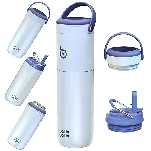 Bottle Bottle Insulated Water Bottle For Sports With Straw,2 Lids,18Oz 3In1 Water Bottles For Slim Can Coolers And Kids Tumbler,